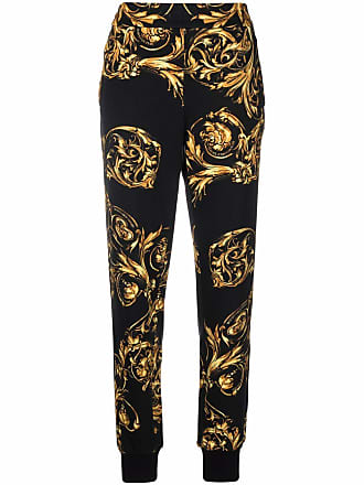 Versace Jeans Couture baroque-pattern track pants - women - Cotton - 36 - Black