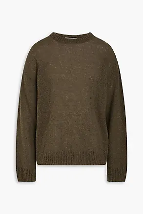 Topman knit crew neck sweater with boucle texture in brown