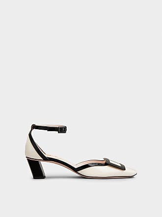 Roger Vivier - Gommettine Net Lacquered Buckle Slingback Ballerinas in Fabric, Off White, Scarpe, Size: 39.5