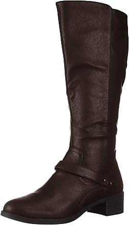 Easy Street Womens Jewel Plus Mid Calf Boot, Brown, 10 XW US