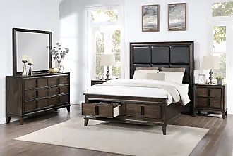 Roundhill Furniture Stout Panel Bedroom Set with Bed, Dresser, Mirror, Night Stand, Chest - Queen