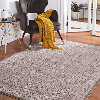 SAFAVIEH Lagoon Collection LGN240T Distressed Non-Shedding Living Room Bedroom Dining Home Office Area Rug Ivory 5'5 x 7'7 Brown
