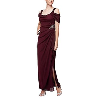 Alex Evenings Womens Long Cold Shoulder Dress Special Occasion Dress Petite and Regular Sizes