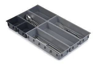 Joseph Joseph 70513 EasyStore Bathroom Storage Organizer Caddy Countertop,  Gray, 11.9 x 11.6 x 24.9 cm