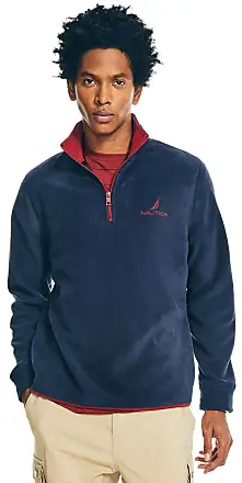 Nautica men's solid online quarter zip fleece pullove