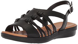 Easy Street Womens MADBURY Flat Sandal, Black, 6 N US