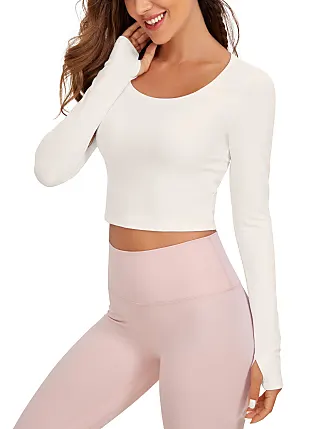 CRZ YOGA Winter Butterluxe Womens Cropped Slim Fit Workout Jackets -  Weightless Track Athletic Full Zip Jacket with Thumb Holes