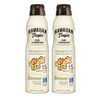 Hawaiian Tropic Silk Hydration Weightless Clear Spray Sunscreen, Broad-Spectrum Protection, SPF 15, 6 Ounces - Pack of 2