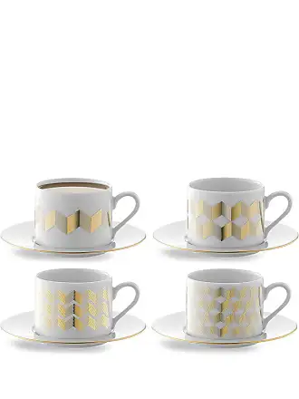 LSA Dine Cappuccino Cup Saucer Curved 0.35L, Set of 4