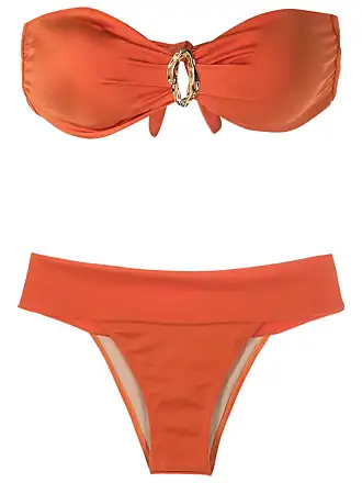 Brigitte contrasting-pattern Stitch Bandeau Bikini - Farfetch