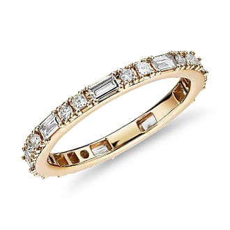 Blue Nile Dot Dash Diamond Eternity Ring in 14k Yellow Gold (3/4 ct. tw.)