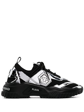 Patent Leather & Velvet Lo-Top Sneakers Hexagon