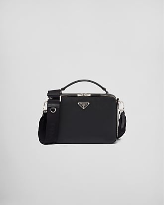 Prada Brique Saffiano Leather Cross-body Bag in Black for Men