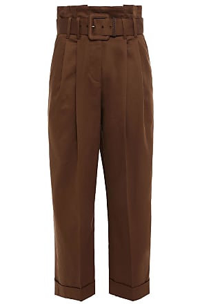Brunello Cucinelli Belted Tapered-leg Trousers in Grey Grey Slacks and Chinos Capri and cropped trousers Womens Clothing Trousers - Save 1% 