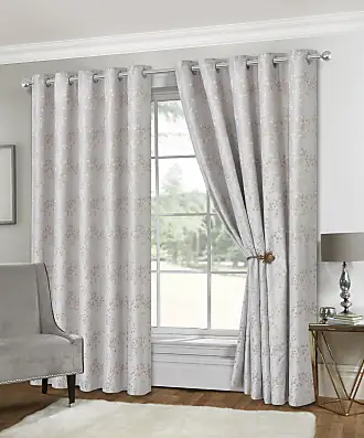 Compare Prices for Orchard Patterned Eyelet Curtains - Ivory - 117cm ...