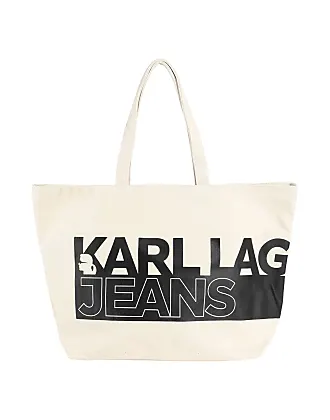 Karl Lagerfeld, Klj Large Monogram Tote Bag, Woman, Black White All Over Print, Size: One Size