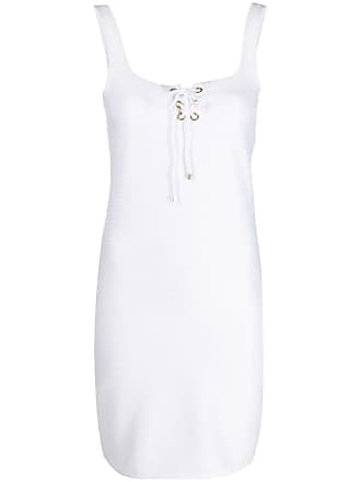 Emporio Armani fine ribbed bodycon dress - women - Polyester/Spandex/Elastane - M - White