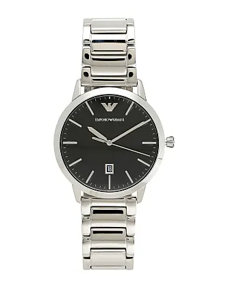 Mens armani watch clearance silver