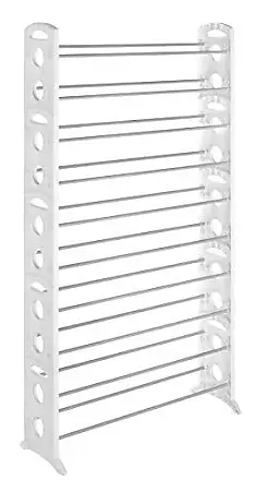 Home-Complete Shoe Rack – 8-Tier Shoe Organizer for Closet, Bathroom,  Entryway – Shelf Holds 40 Pairs of Sneakers, Heels, and Boots (White)