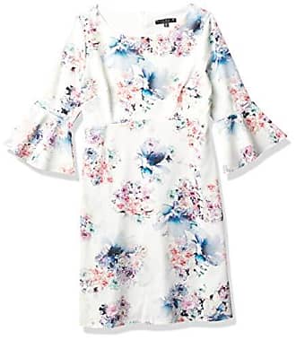 Tiana B. Tiana B Womens Bell Sleeve Print Dress, White/Multi, 12