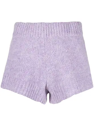 Ribbed wool and alpaca knit shorts Woman, Pink