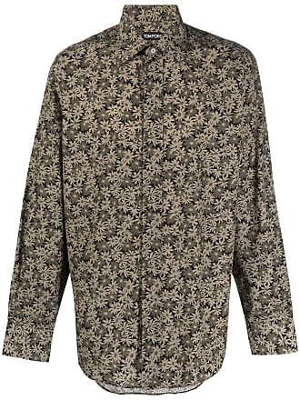 Tom Ford floral-print long-sleeve shirt - men - Cupro/Cotton - 40 - Green