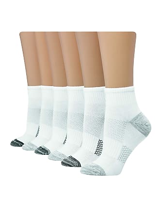 Hanes Womens Lightweight Breathable Ankle Socks 6 Pair Pack Casual, White/Black/Grey Assorted, Shoe Size:6-9.5 UK