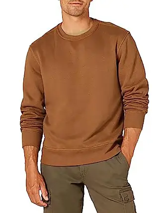 Essentials Sweat-Shirt à col Rond en Polaire (Grandes Tailles  Disponibles) Homme, Charbon Chiné, XS : : Mode