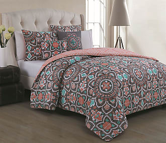 Geneva Home Fashion Avondale Manor Ibiza 5-piece Duvet Cover Set, Coral, Queen