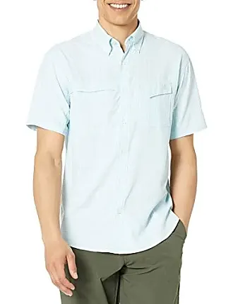 Huk Fishing Button Down Pocket Short Sleeve Shirt Men's XL Blue