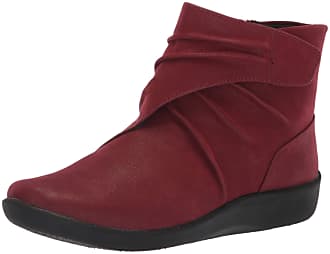 Clarks Womens Sillian Tana Fashion Boot, Burgundy Synthetic Nubuck, 070 N US