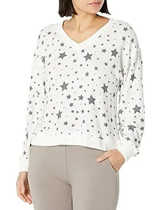 Lucky Brand Women's Embroidered Necklace Thermal Top Long Sleeves