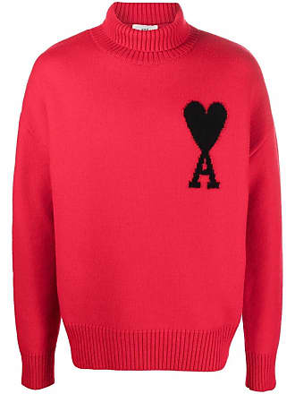 Ami De Coeur Virgin Wool Turtleneck Sweater in Neutrals - Ami Paris