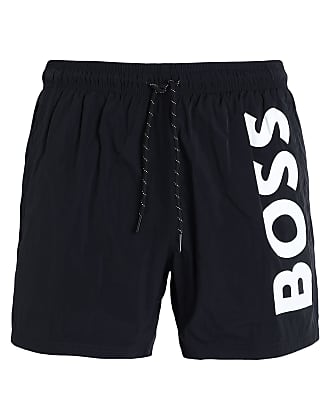 BOSS - Quick-dry swim shorts with monogram print