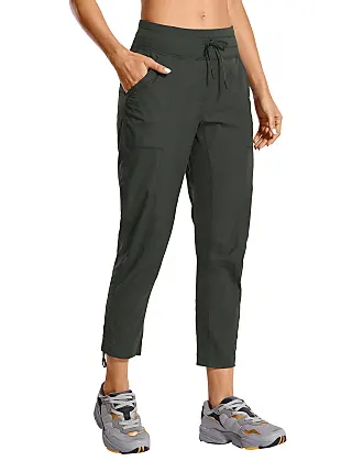 CRZ YOGA Women's Lightweight Joggers Striped Casual Pants Drawstring Lounge  Athletic Travel Pants with Pockets Grey Olive Small at  Women's  Clothing store