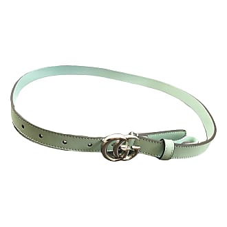 Ceinture de luxe pour femme - Ceinture fine Gucci Marmont GG verte à effet  python