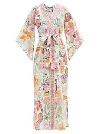 D'Ascoli Lotus Belted Floral-print Cotton Midi Dress - Womens - Pink Multi