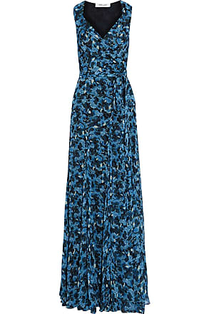 Diane Von Fürstenberg Diane Von Furstenberg Woman Brennan Floral-print Georgette Maxi Wrap Dress Indigo Size XXS