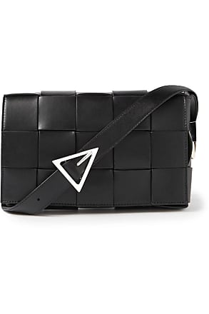 Black Cassette Intrecciato-leather cross-body bag, Bottega Veneta