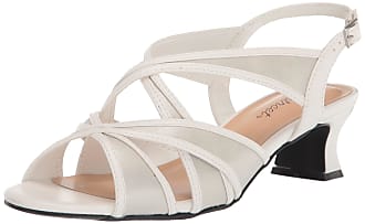 Easy Street Womens Tristen Slingback Sandal Heeled, White, 10 X-Wide