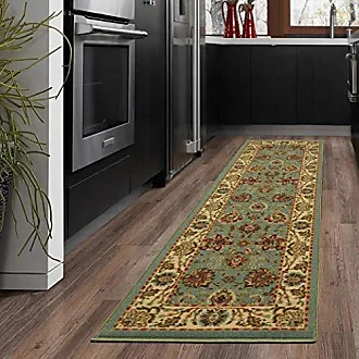 Ottomanson Ottohome Leaves Rug, Green, 2x3 ft