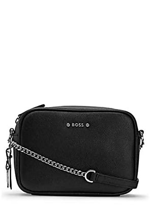 Damen Taschen Schultertaschen BOSS by HUGO BOSS Umhängetasche aus Kunstleder mit charakteristischen Metalldetails in Schwarz 