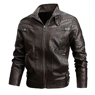 Generico iacche in Pelle Nera da Uomo Cappotti Lunghi in Pelle da Uomo  Classic Biker Faux Slim Fit Moto Cappotto Giubbotto Pelle Giubbotto Di Pelle  Uomo Jacket Uomo Offerta Buoni Sconto 