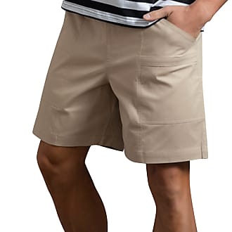 FoxQ Mens Baggy Flat Front Shorts with Zipper Pockets Summer Casual Sports Elastic Waist Drawstring 