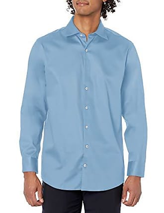 Kenneth Cole Reaction Mens Dress Shirt Regular Fit Stretch Collar Non Iron Solid, Blue Bay, 16.5 Neck 32-33 Sleeve, Blue Bay, 16.5 Neck 32-33 Sleeve