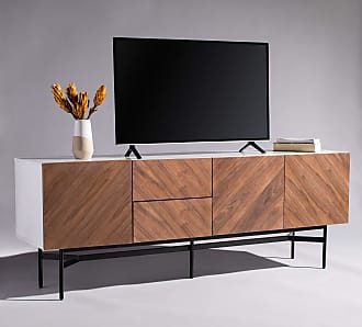 Safavieh Couture Collection Skip Modern Walnut and White TV Stand Sideboard