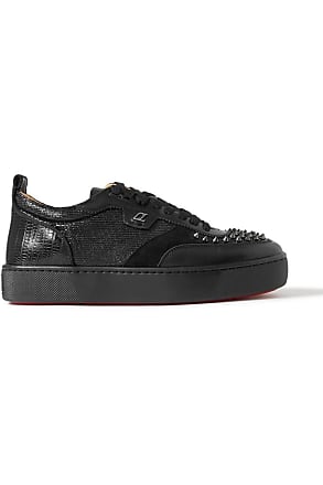 CHRISTIAN LOUBOUTIN Rantulow Rubber-Trimmed Mesh and Suede