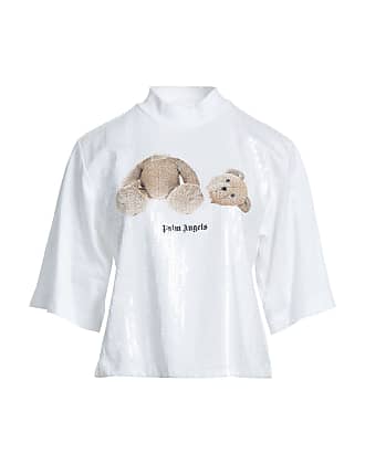 Palm Angels White T-shirt Plush Embroidery Bear Size M 