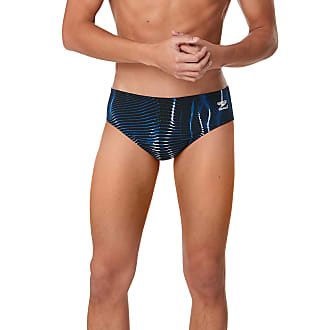 Speedo Mens Endurance 42, Navy/Jade Polyester Solid Square Leg Swimsuit 