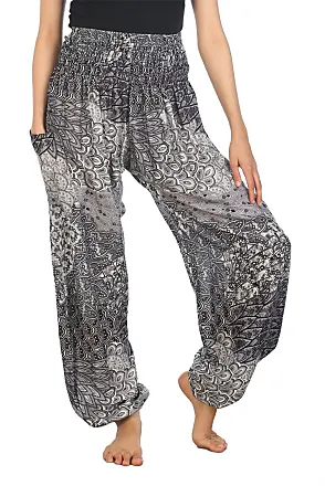 Harem Yoga Pants, Peacock Print, Small to XXL Summer Trousers